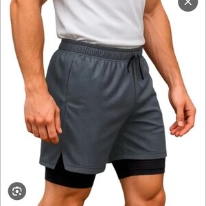 SHEIN Gray Men's Athletic Running Shorts